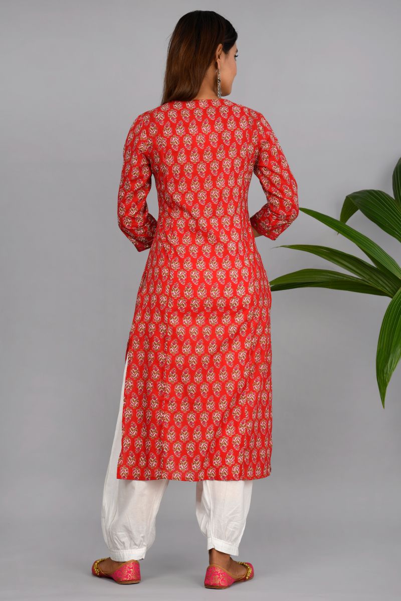 Jaipuri Print Cotton Kurti Pant Set, Hand Wash, Size: Small To Xxl at Rs  470/piece in Jaipur